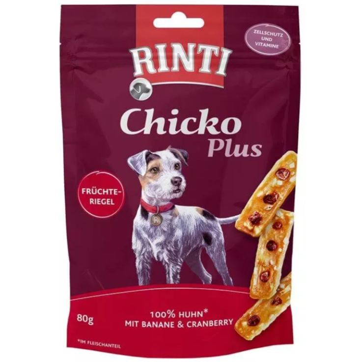 Hunde - Snack RINTI Chicko Plus Früchte-Riegel, 80 g