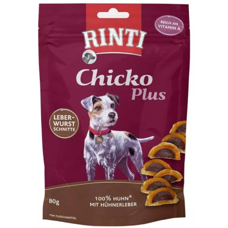 Hunde - Snack RINTI Chicko Plus Leberwurst-Schnitte, 80 g