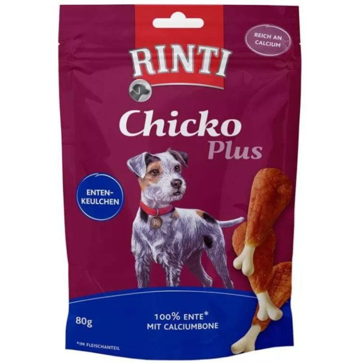 Hunde - Snack RINTI Chicko Plus Enten-Keulchen, 80 g