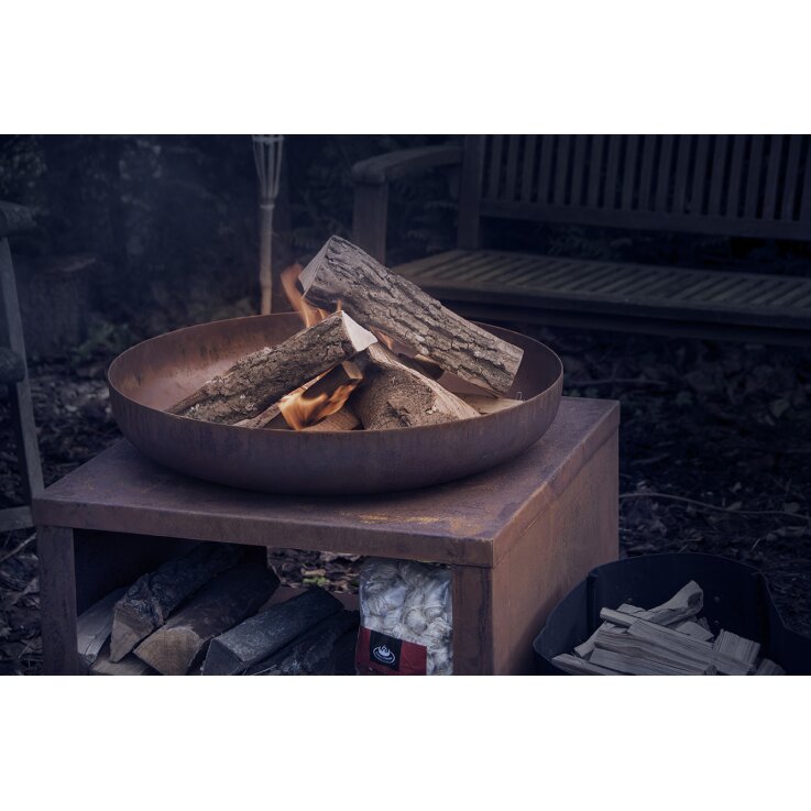 ESSCHERT DESIGN Feuerschale mit Holzfach, Ø 80 cm, rost