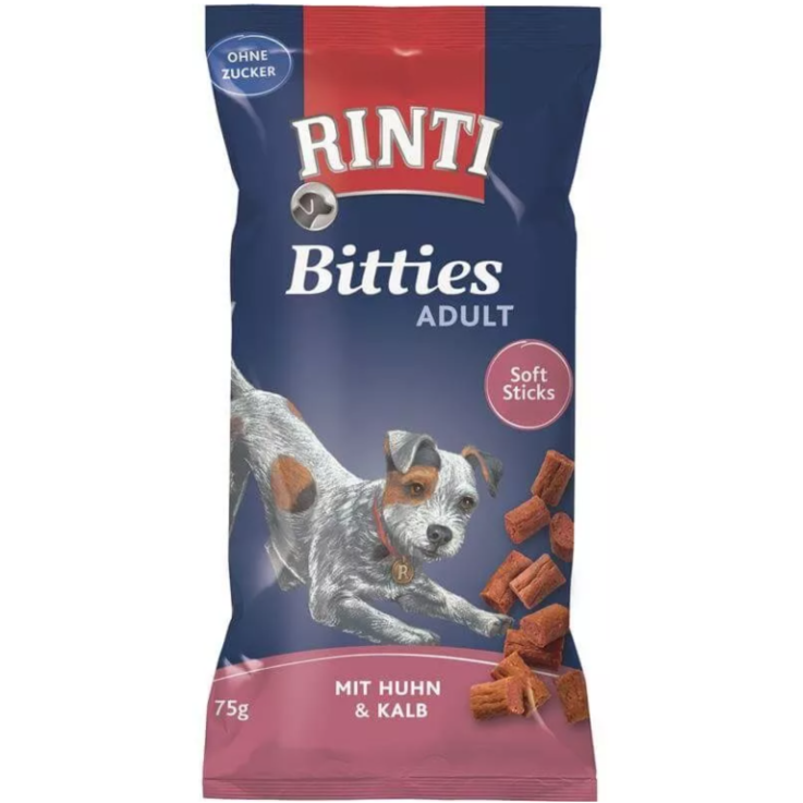 Hunde - Snack RINTI Bitties Adult Huhn & Kalb, 75 g
