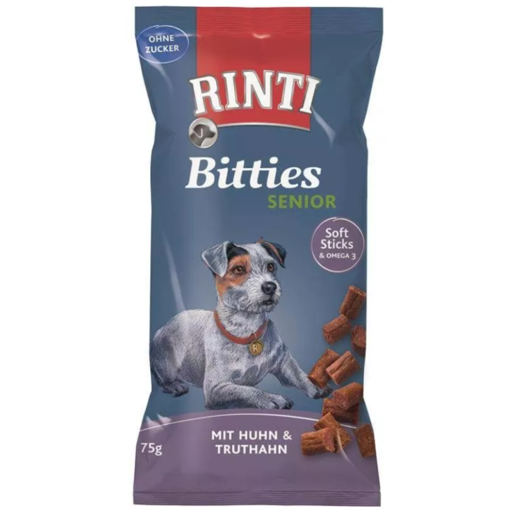 Hunde - Snack RINTI Bitties Senior Huhn & Truthahn, 75 g