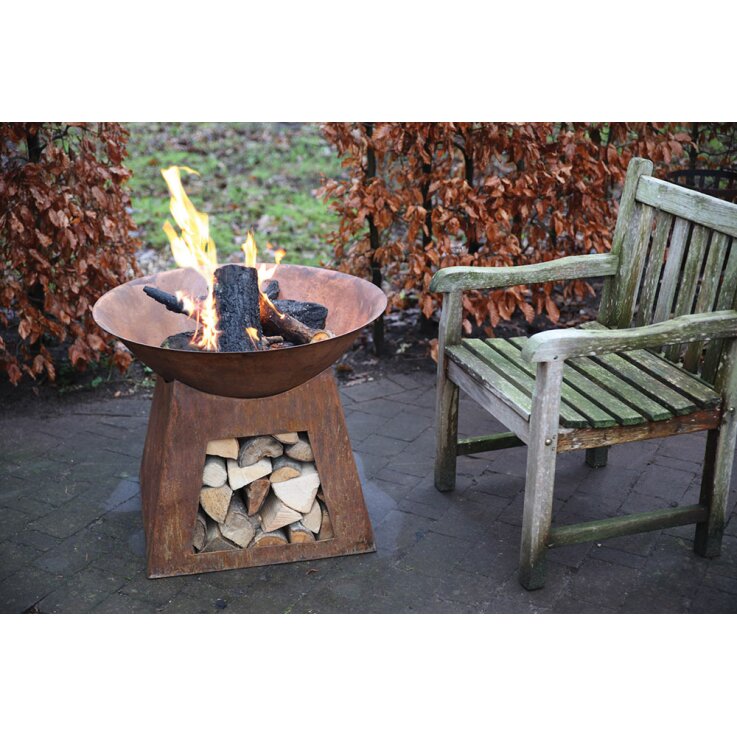 ESSCHERT DESIGN Feuerschale mit Aufbewahrung, rost
