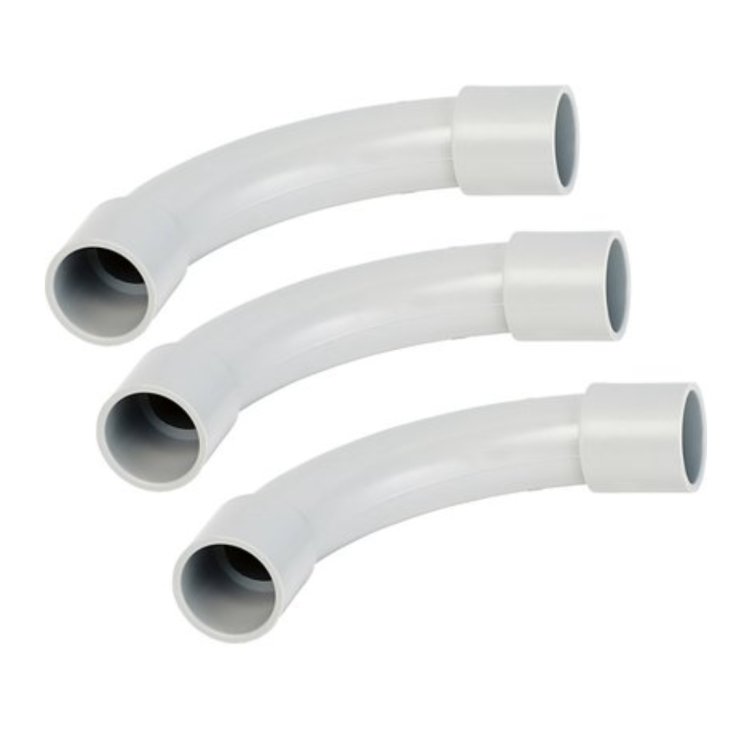 Knie für Rohre EN 20 grau