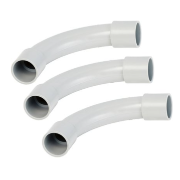 Knie für Rohre EN 20 grau