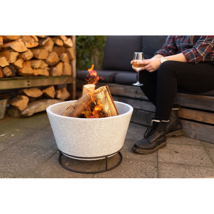 ESSCHERT DESIGN Feuerschale aus Keramik in Betonoptik