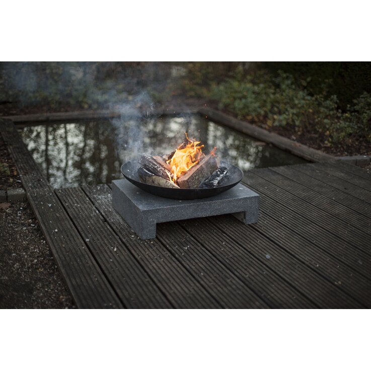 ESSCHERT DESIGN Feuerschale "Granito" auf rechteckigem Sockel