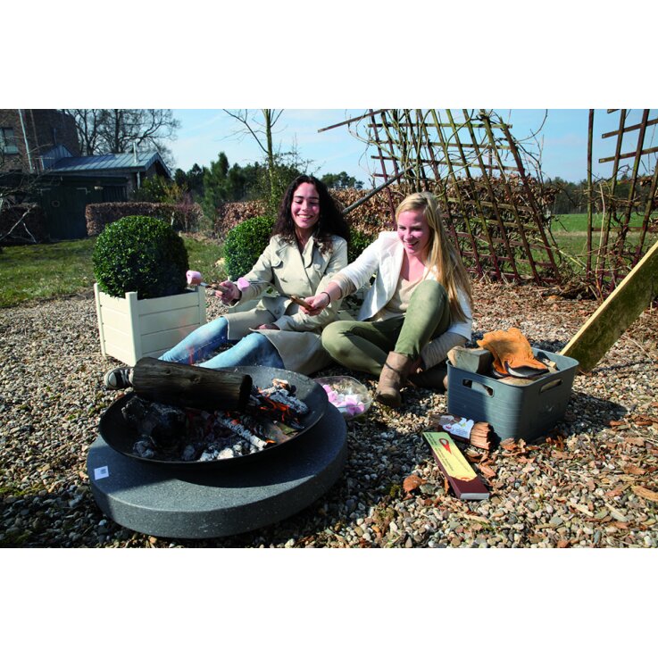 ESSCHERT DESIGN Feuerschale "Granito" auf rundem Sockel