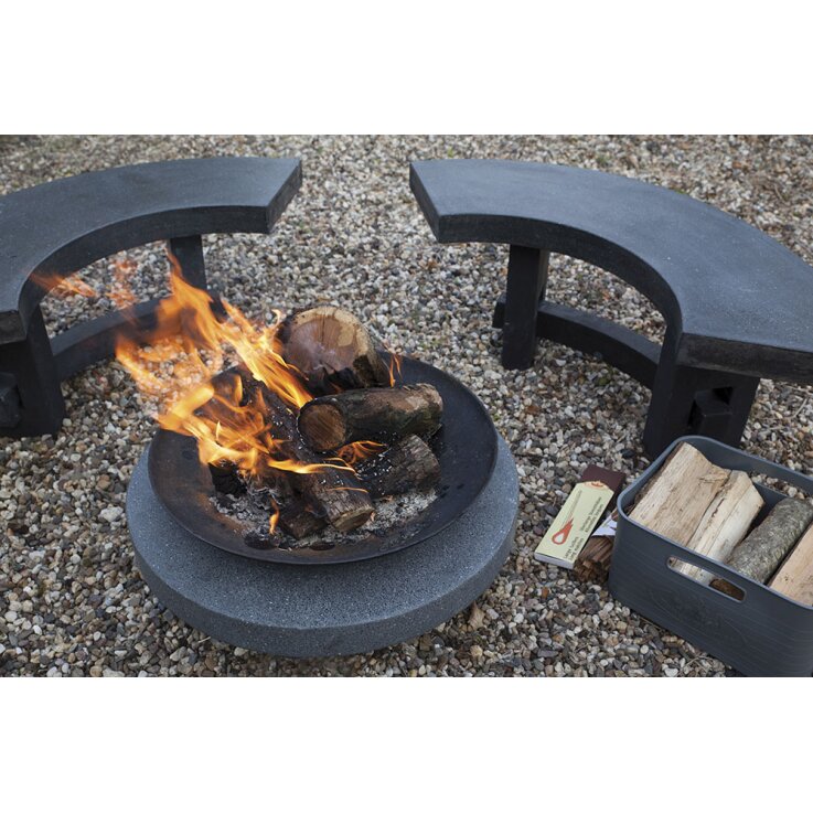 ESSCHERT DESIGN Feuerschale "Granito" auf rundem Sockel