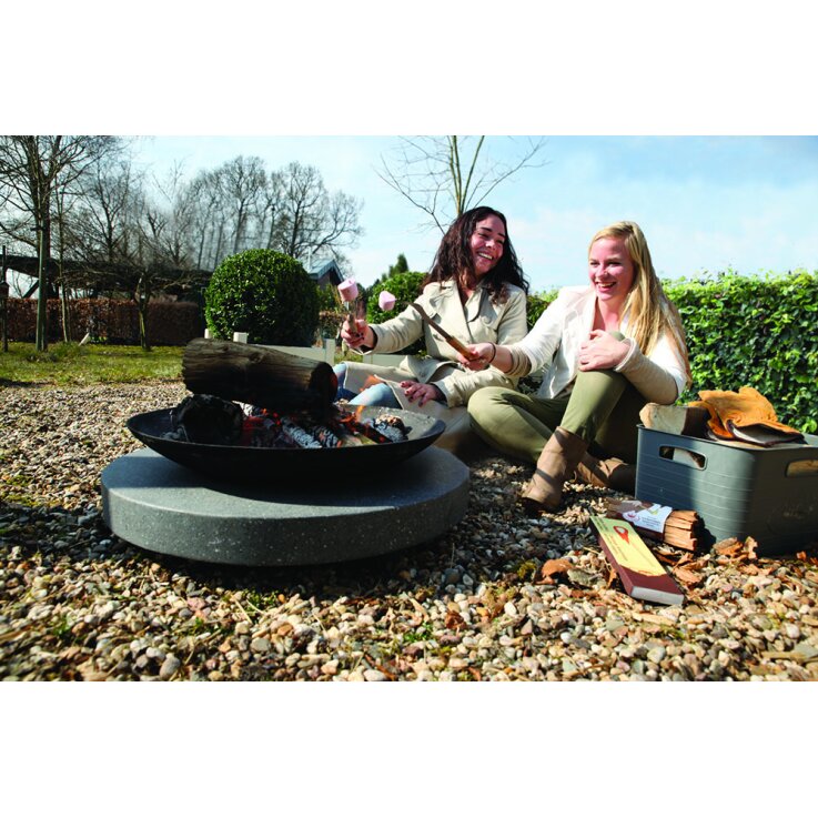 ESSCHERT DESIGN Feuerschale "Granito" auf rundem Sockel