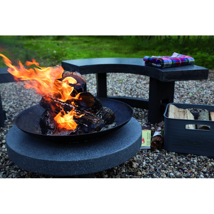 ESSCHERT DESIGN Feuerschale "Granito" auf rundem Sockel