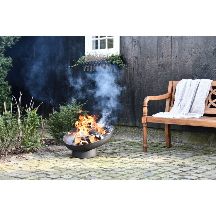 ESSCHERT DESIGN Schräge Feuerschale, schwarz