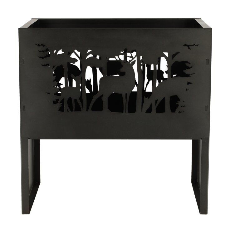 ESSCHERT DESIGN Feuerkorb mit Hirsch, rechteckig