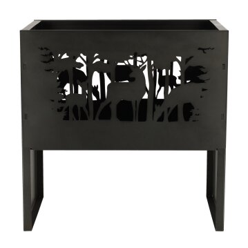 ESSCHERT DESIGN Feuerkorb mit Hirsch, rechteckig