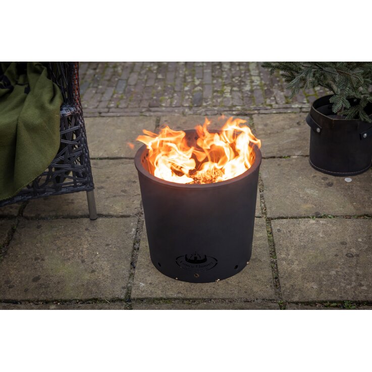 ESSCHERT DESIGN Holzpellet-Feuerkorb, schwarz