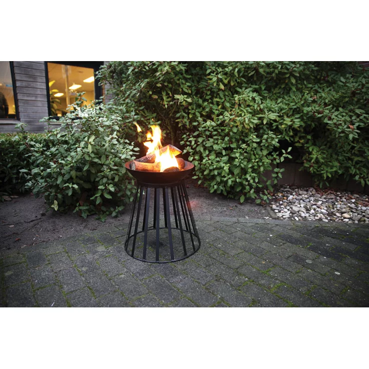 ESSCHERT DESIGN Feuerschale mit Korb, umdrehbar, schwarz