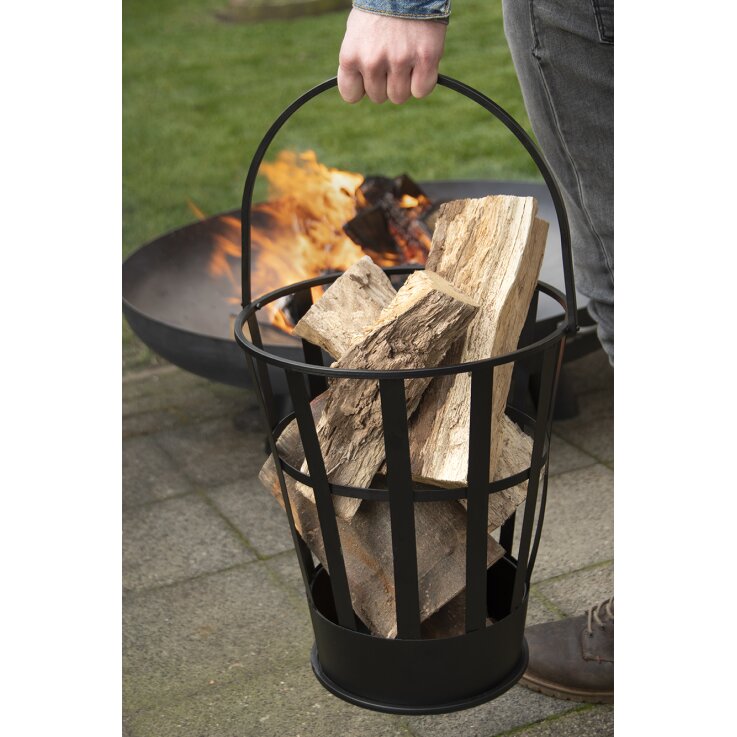 ESSCHERT DESIGN Feuereimer mit Handgriff, schwarz