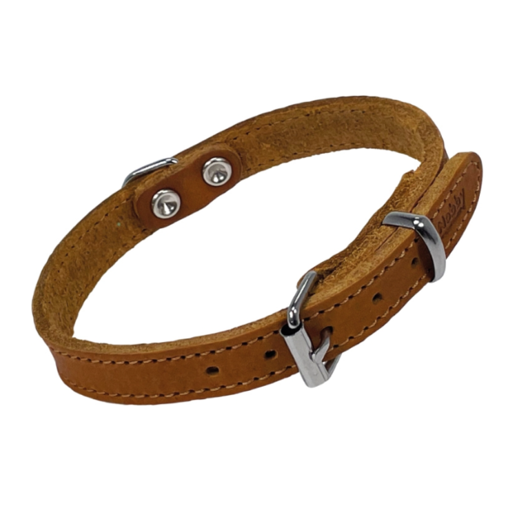 NOBBY Lederhalsbnad "Tabil", cognac, M, L: 45 cm, B: 18 mm