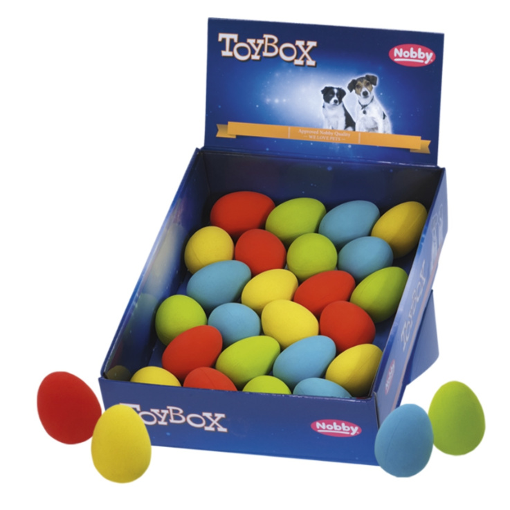 NOBBY Vollgummi Spielzeug "Egg", verschiedene Farben, 5,5 cm