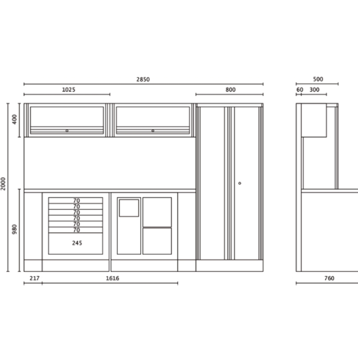 BETA Kombi-Werkstatteinrichtung RSC55, ohne Werkzeug