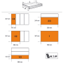 BETA Werkbank "Endurance" mit 1 Schubladenblock aus sechs Schubladen, orange