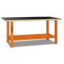 BETA Werkbank mit Arbeitsfläche aus Holz, orange