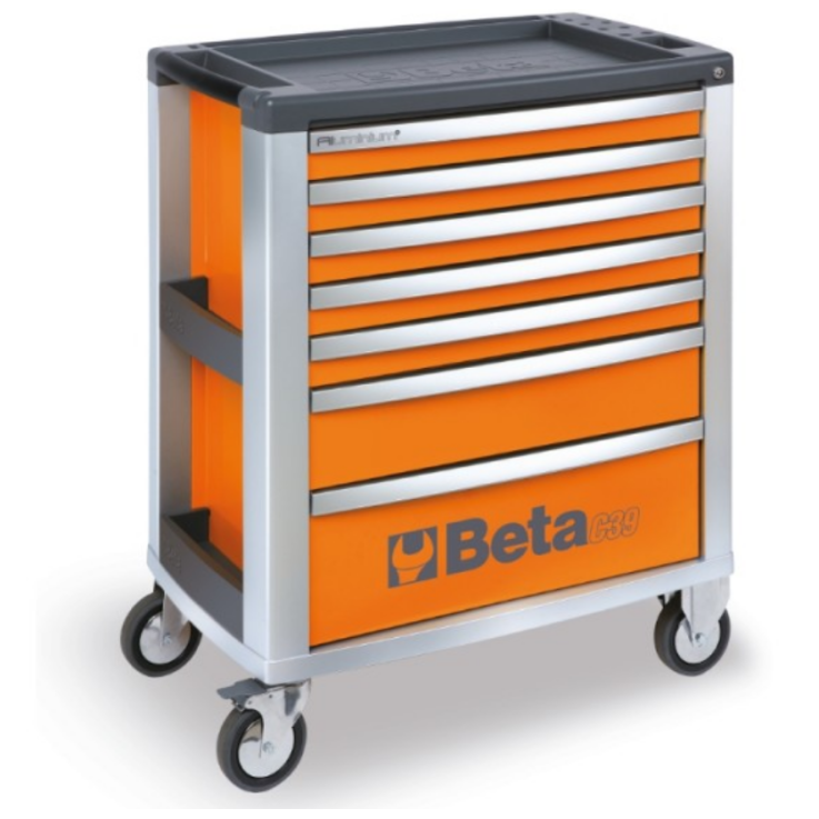 BETA Werkzeugwagen mit sieben Schubladen, orange