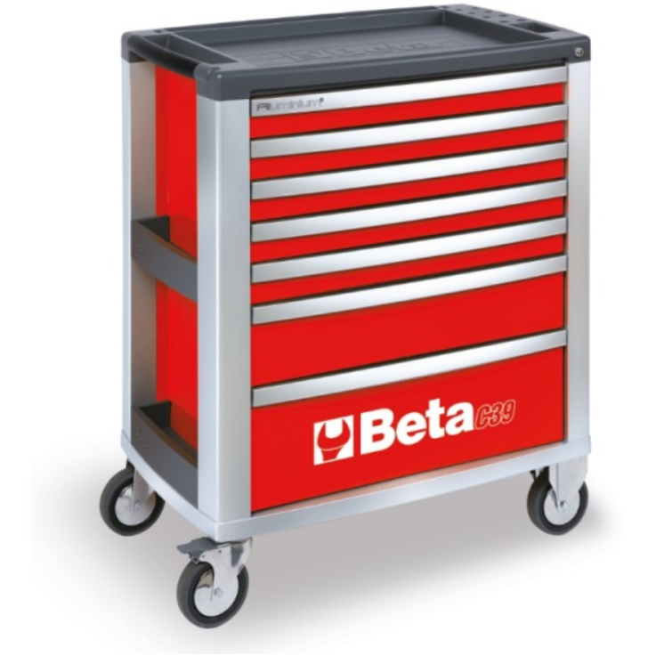BETA Werkzeugwagen mit sieben Schubladen, orange