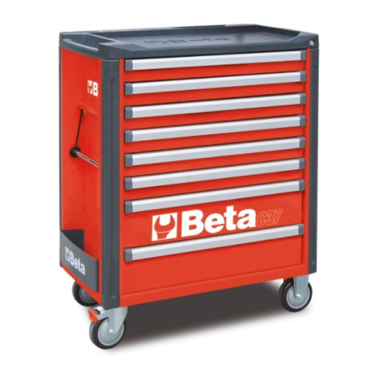 BETA Werkzeugwagen mit 8 Schubladen, orange