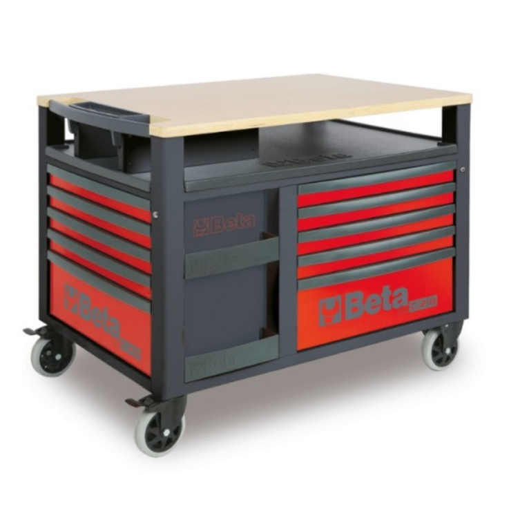 BETA Werkzeugwagen Supertank mit 10 Schubladen, orange