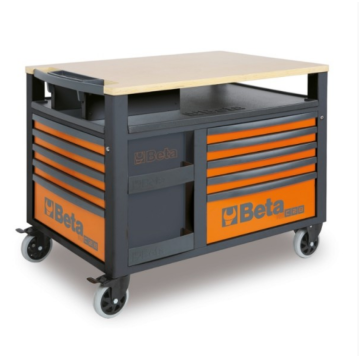 BETA Werkzeugwagen Supertank mit 10 Schubladen, orange