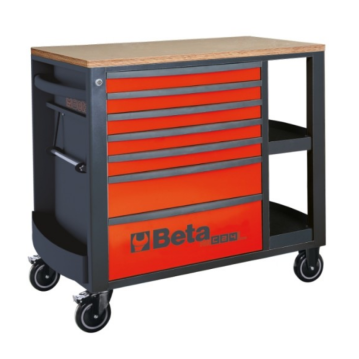 BETA Werkzeugwagen mit 7 Schubladen und Seitenablagen,...