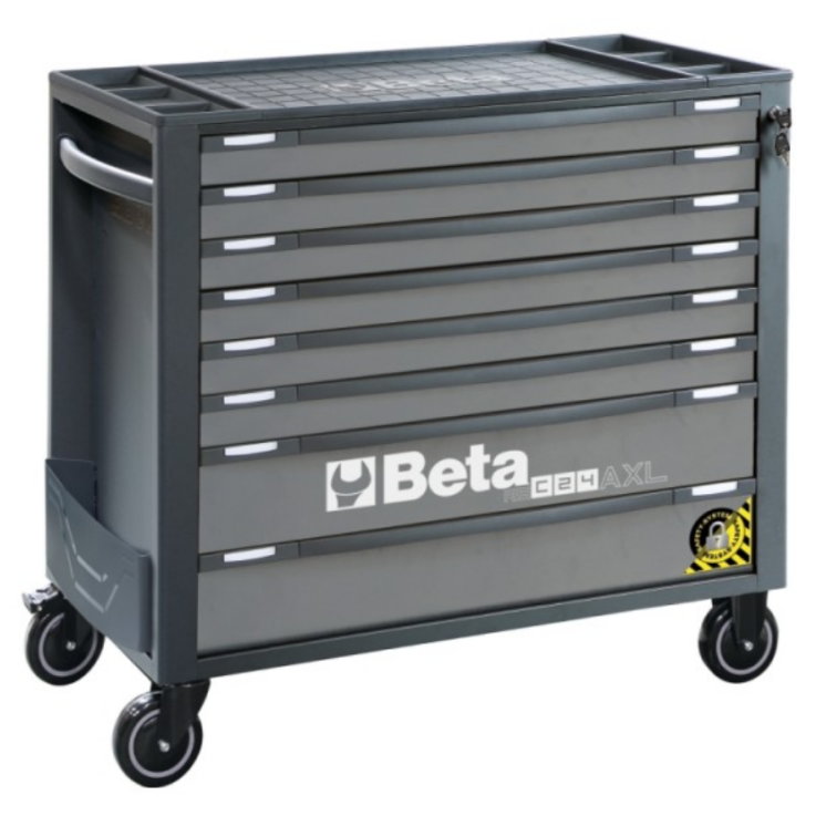 BETA Werkzeugwagen 8 Schubladen und Anti-Kipp-System, lange Ausführung, orange