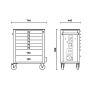 BETA Werkzeugwagen mit 8 Schubladen und Anti-Kipp-System, orange