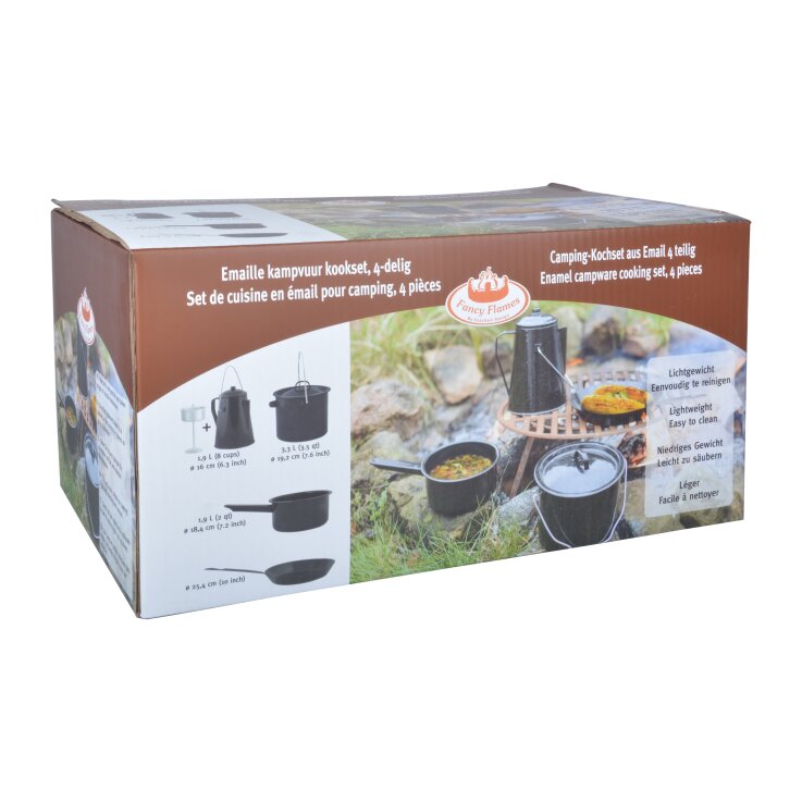 ESSCHERT DESIGN Outdoor Kochset für Camping, 4-teilig