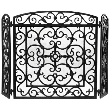 ESSCHERT DESIGN Kaminschutz aus Gusseisen, schwarz