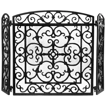 ESSCHERT DESIGN Kaminschutz aus Gusseisen, schwarz