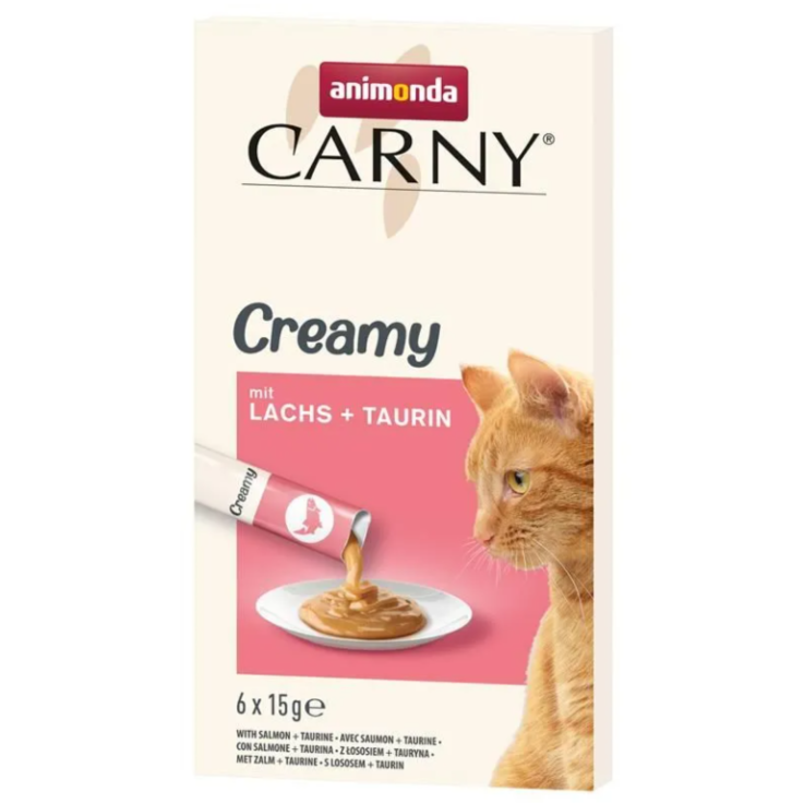 Katzen - Snacks ANIMONDA Carny Adult Creamy mit Lachs + Taurin, 6 x 15 g