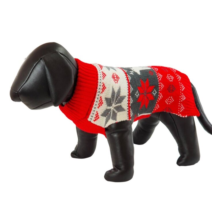 NOBBY Xmas Hundepullover "Snowflake", rot, 20 cm