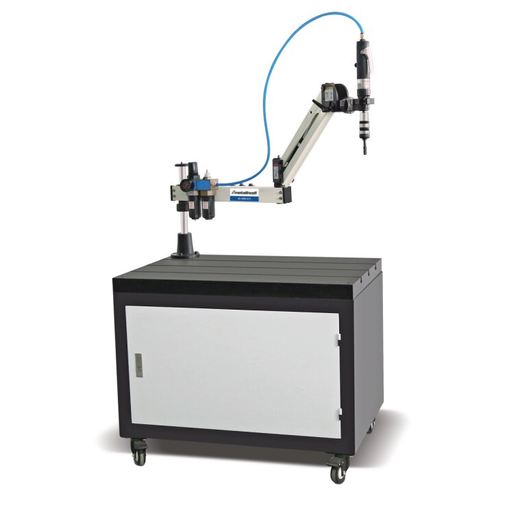 METALLKRAFT Pneumatische Gewindeschneidmaschine GS 1000-12 P Aktions-Set inkl. Unterbau