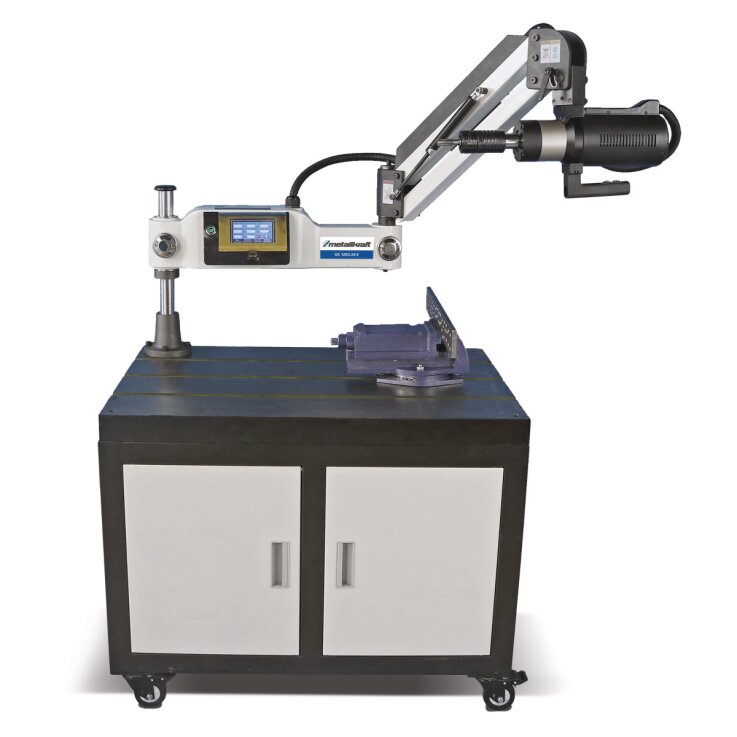 METALLKRAFT Elektrische Gewindeschneidmaschine GS 1200-24 E Aktions-Set inkl. Unterbau