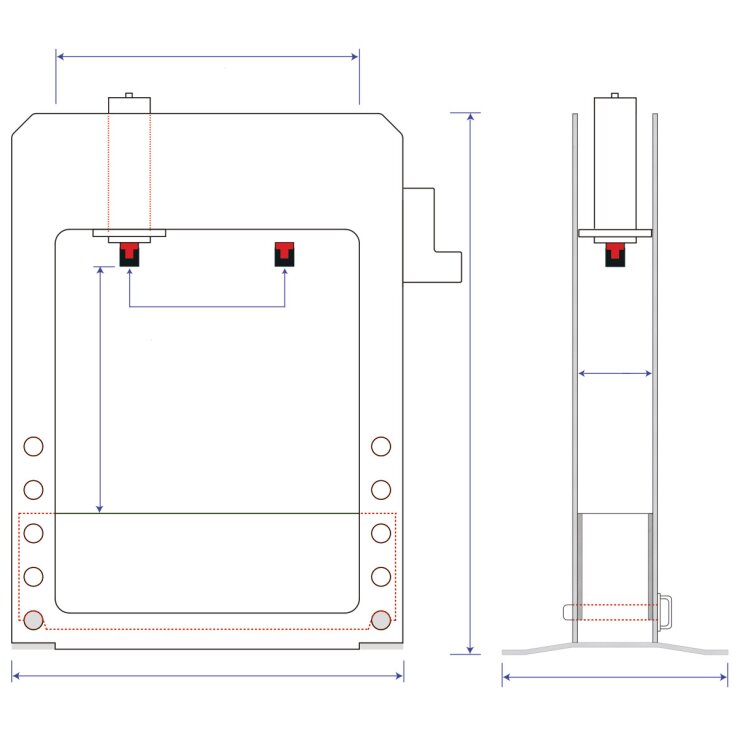 METALLKRAFT Vollhydraulische Werkstattpresse WPP 100 VH