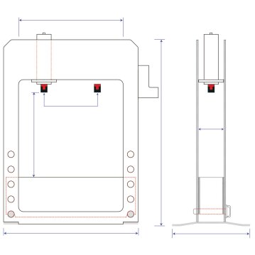 METALLKRAFT Vollhydraulische Werkstattpresse WPP 100 VH XW