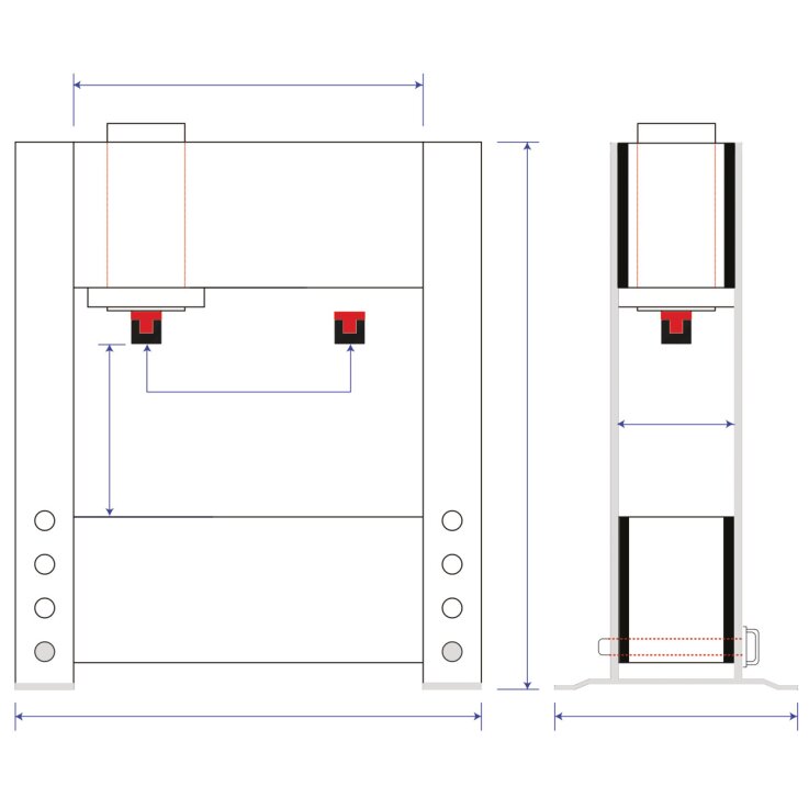 METALLKRAFT Vollhydraulische Werkstattpresse WPP 300 VH