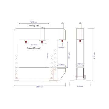 METALLKRAFT Vollhydraulische Werkstattpresse WPP 100-20 RP