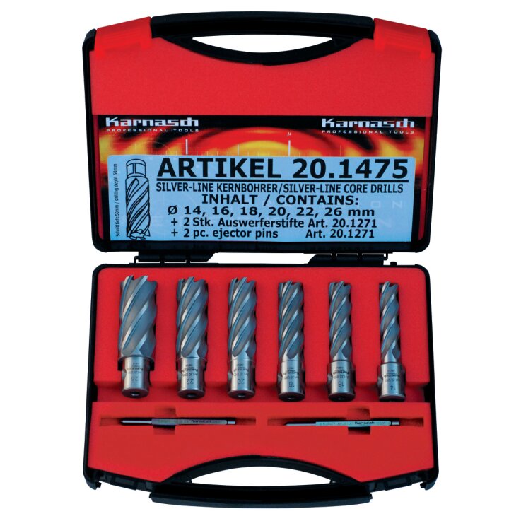 METALLKRAFT Kernbohrer-Set SILVER-LINE 50 Weldon