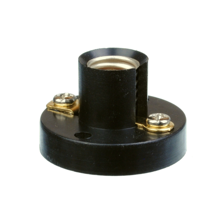 Fassung E10, 12V, Kunststoffsockel, schwarz, 5er Set