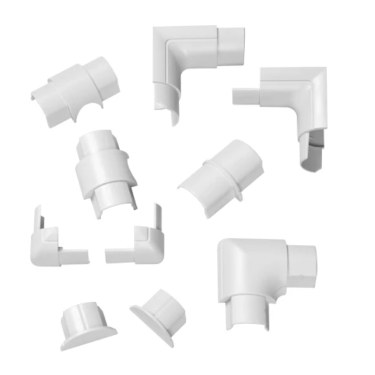 D-Line Kabelkanal Zubehör-Set Weiß 10-teilig