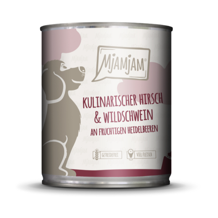Hunde - Nassfutter MjAMjAM Adult Kulinarischer Hirsch & Wildschwein an Preiselbeeren
