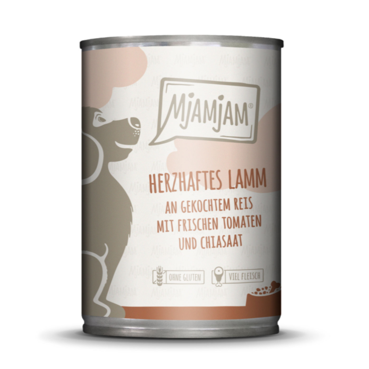 Hunde - Nassfutter MjAMjAM Adult Herzhaftes Lamm an gekochtem Reis mit frischen Tomaten